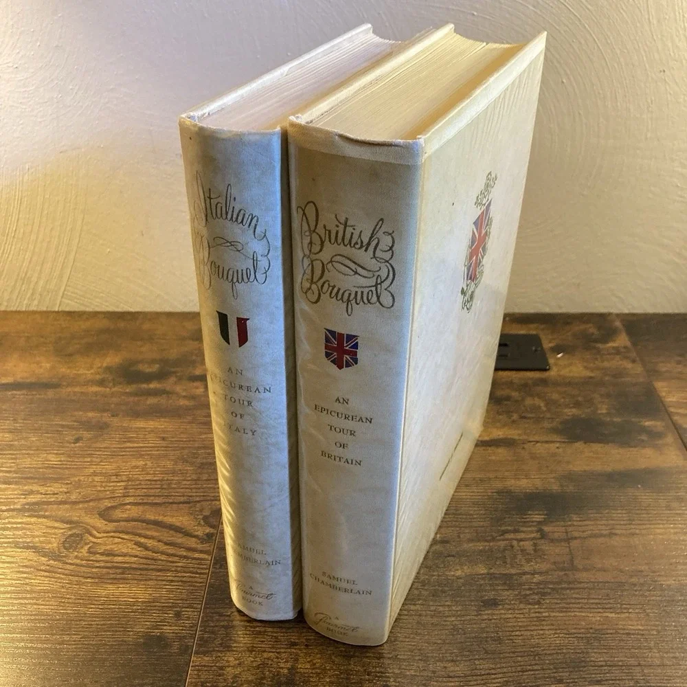 Vintage Epicurean Gourmet Tour Italy France 2 Book Lot‎ Set Samuel Chamberlain
